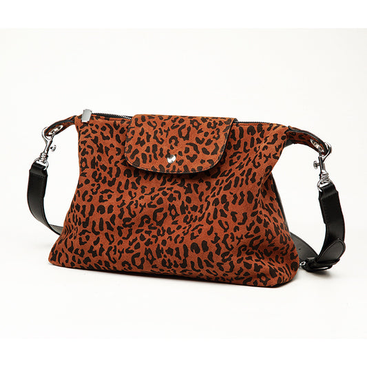 XAKXX Women's bag retro matte cowhide suede dumpling bag large capacity commuter small square bag lazy wind one shoulder messenger bag