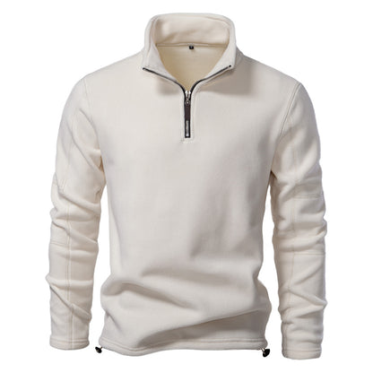XAKXX 2025 Men's autumn and winter new stand-up collar half-zipper long-sleeved sweater stand-up collar New trend versatile men's fleece top