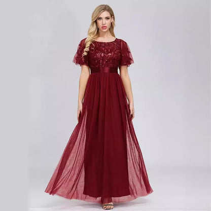 2025 sequined dress popular autumn new Popularan, 2025n and Korean version catwalk banquet evening dress factory supply
