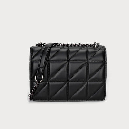 XAKXX 2025 Xiaoxiangfeng PU leather rhombus soft leather shoulder messenger bag 2023 spring and summer popular black fashion versatile small square bag