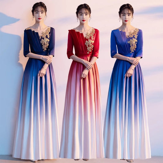 2025 Chorus costumes Women's long skirts New adult stage performance costumes Choir recitation competition evening gowns