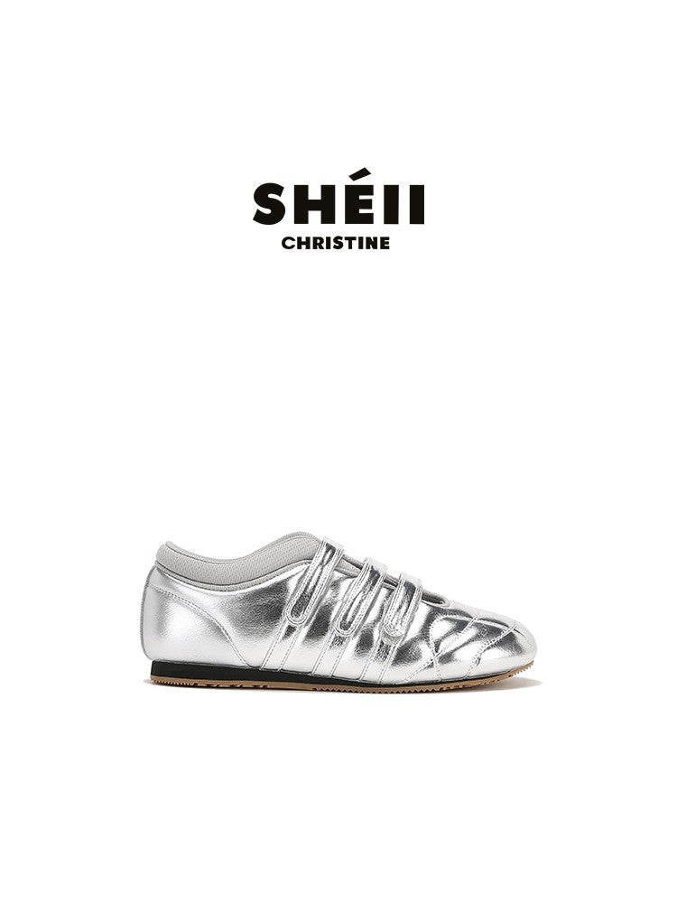 2025 Sheepskin version~ Korean version of casual fashion essence~ three Velcro casual function Mary Jane single shoes women's bowling shoes