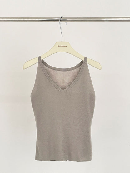 2025 ES MODISH spring new product basic versatile slim V-neck sling vest top with Tencel small vest inside