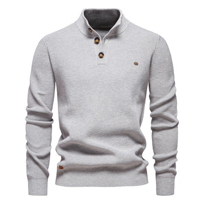 XAKXX 2025 Autumn and winter new men's Popularan size New sweater men's long-sleeved half-zipper stand-up collar solid color versatile casual trendy sweater