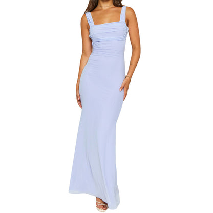 XAKXX  backless straps suspender skirt, European, American spring and summer international women's tide  women's clothing, sexy sleeveless tight 2025 trade dress