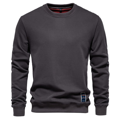 XAKXX 2025 popular autumn new Popularan size casual sweater Popular trade men's loose solid color round neck pullover trendy men's pullover
