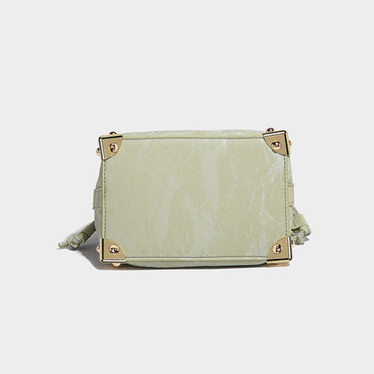 2025 Guofeng New Chinese Silk popular Pleated Crossbody Bag Chain Women's Bag One Shoulder Crossbody Small Bag Pumping Bucket Bag