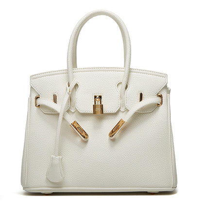 2025 Popularan beautiful women's bag fashion classic lychee pattern women's bag new portable platinum bag portable shoulder bag oblique span bag
