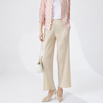 2025 hot pants casual women's counter quality fashion versatile with pocket nine-point straight casual pants ins tide