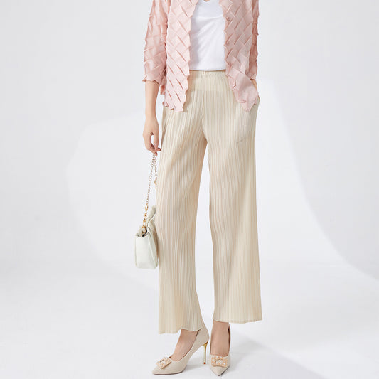 2025 hot pants casual women's counter quality fashion versatile with pocket nine-point straight casual pants ins tide