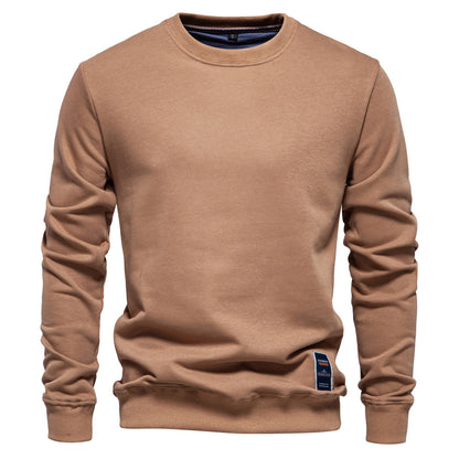 XAKXX 2025 popular autumn new Popularan size casual sweater Popular trade men's loose solid color round neck pullover trendy men's pullover