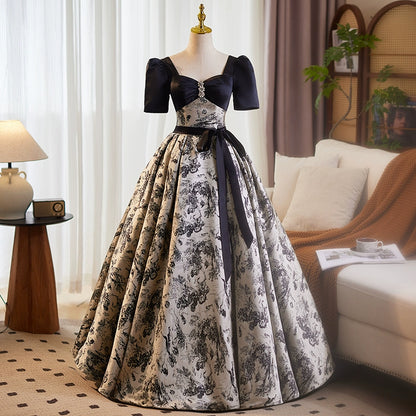 Black birthday banquet high-end evening dress vocal art test solo performance suit light luxury niche high-end tutu skirt