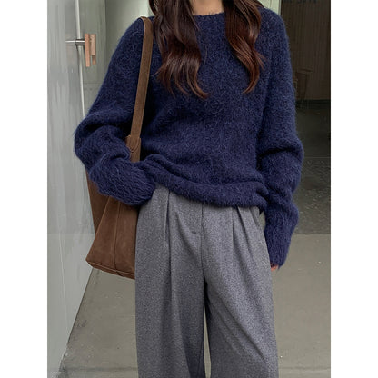 2025  camel wool soft waxy pullover sweater popular winter new Korean version minimalist long-sleeved top women's M9253A
