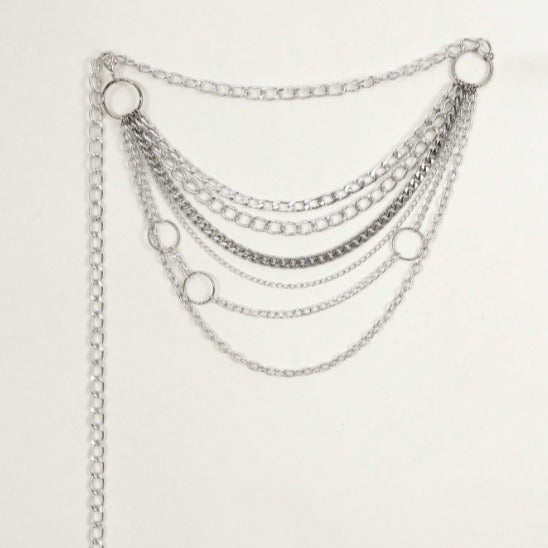 3394 2025 New new ring metal chain splicing multi-layer waist chain fashionable versatile waist chain waist jewelry body chain