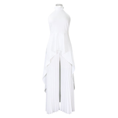 2025 D372 Popular trade New fashion casual suit summer celebrity private clothes backless top pleated wide-leg pants 2025 suit