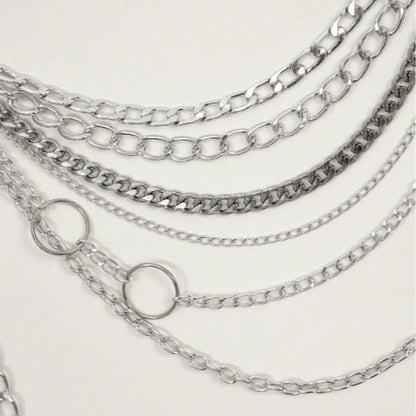 3394 2025 New new ring metal chain splicing multi-layer waist chain fashionable versatile waist chain waist jewelry body chain