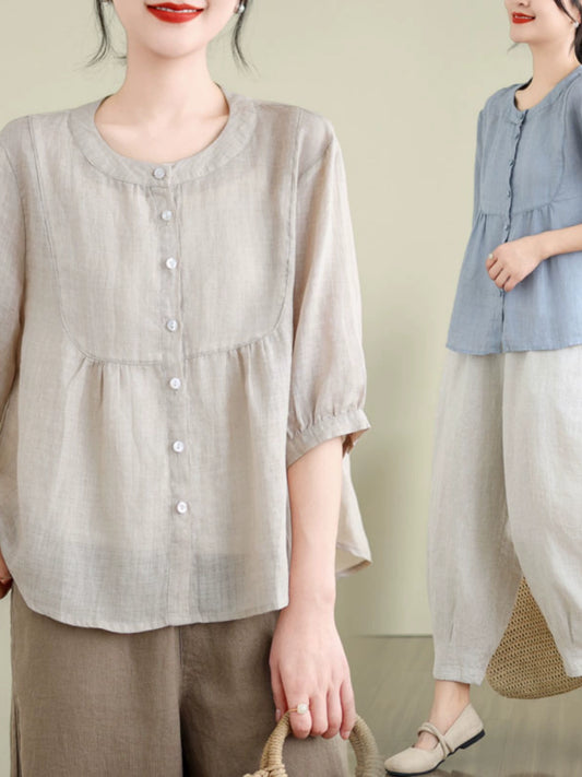 Casual cotton and linen suit, new fashion nine-point Harlan pants in summer , loose meat covering and thin mother outfit