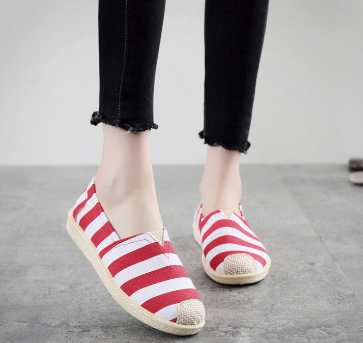 xakxx Foreign Trade Wholesale New Women's Shoes Fashion Ladies Low-Top Breathable Soft Bottom Fisherman Shoes Casual Versatile Breathable Cloth Shoes Women