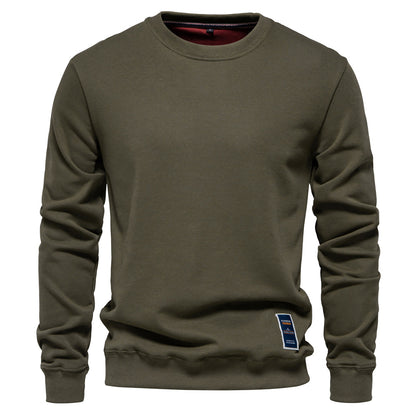 XAKXX 2025 popular autumn new Popularan size casual sweater Popular trade men's loose solid color round neck pullover trendy men's pullover