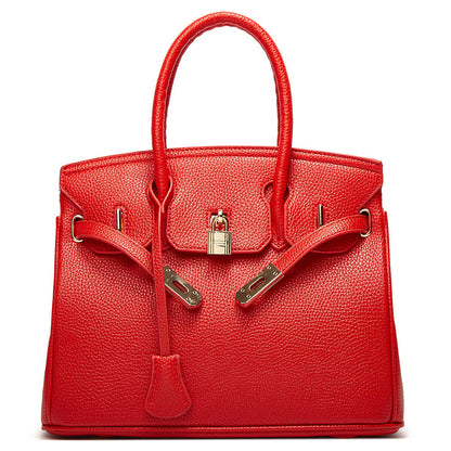 2025 Popularan beautiful women's bag fashion classic lychee pattern women's bag new portable platinum bag portable shoulder bag oblique span bag