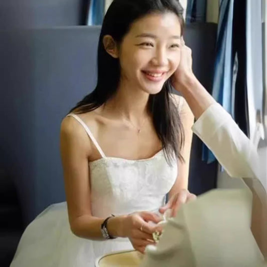 2025 Mori travel photography light wedding dress niche super fairy sweet tutu skirt temperament suspender out dress evening dress  new