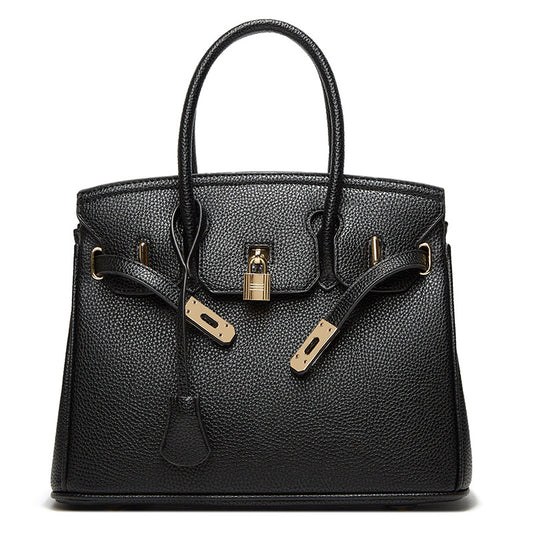 2025 Popularan beautiful women's bag fashion classic lychee pattern women's bag new portable platinum bag portable shoulder bag oblique span bag