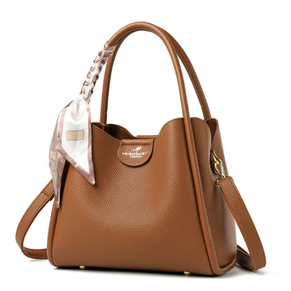 Bag Women's popular Autumn New High-end Trend Silk Scarf Handbag Korean Commuter Versatile Popular Bucket Bag