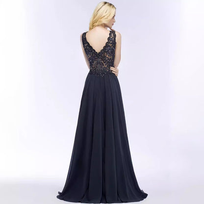 2025 Hot Trade Lei Sexy Chiffon Ball Dress Long A-shaped Formal Dress Women's Split V-Neck Gala Dress