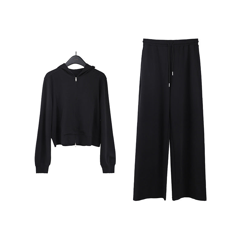 2025  Modal hooded sweater + casual sweatpants women's 2025 spring Korean version sports two-piece set T027