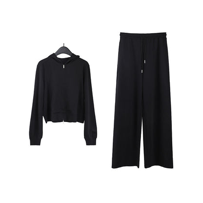 2025  Modal hooded sweater + casual sweatpants women's 2025 spring Korean version sports two-piece set T027