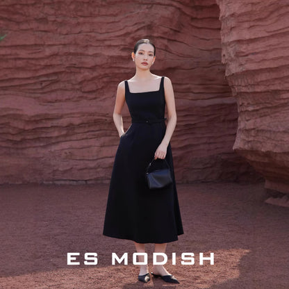 2025 ES MODISH spring new  high-end dress Hepburn style heavy industry upright version suspender dress