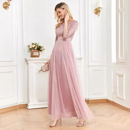 2025 popular autumn Popular trade new product simple sequined tulle A pendulum dress party 2025 girlfriends banquet evening dress