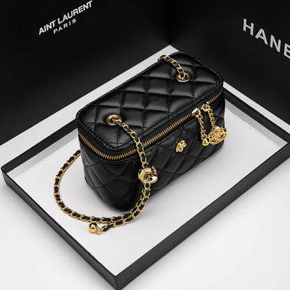 2025 Niche texture bag, square box bag, new shoulder bag, trendy fashion diamond women's bag, diagonal span versatile small bag