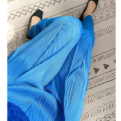 2025 pants dad pants women's pleated Harlan pants summer new loose grandma pants casual high-waisted nine-point pants look thin
