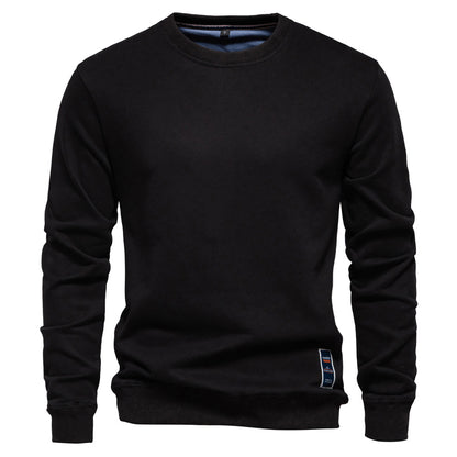 XAKXX 2025 popular autumn new Popularan size casual sweater Popular trade men's loose solid color round neck pullover trendy men's pullover