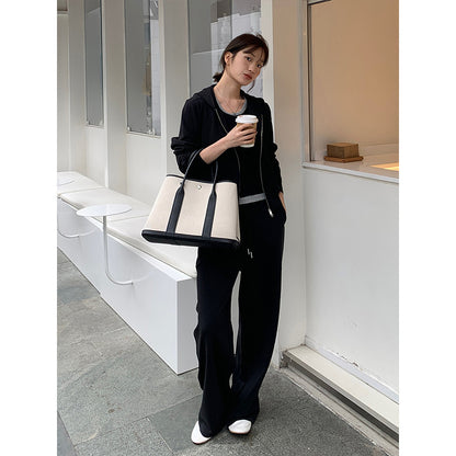 2025  Modal hooded sweater + casual sweatpants women's 2025 spring Korean version sports two-piece set T027