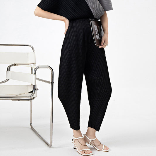 2025 Harlan pants women's loose fashion high-end design sense niche spring and summer women's new casual pleated pants children