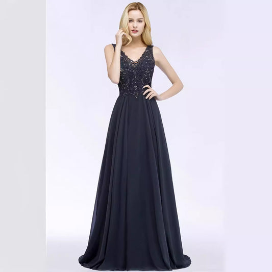 2025 Hot Trade Lei Sexy Chiffon Ball Dress Long A-shaped Formal Dress Women's Split V-Neck Gala Dress