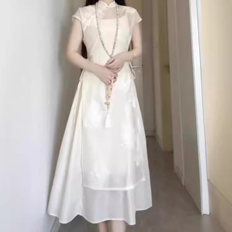 2025 Spot New Chinese Women's Clothing National Style Cool Zen Suit Hanfu Improved Cheongsam Dress Summer popular New