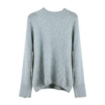2025  camel wool soft waxy pullover sweater popular winter new Korean version minimalist long-sleeved top women's M9253A