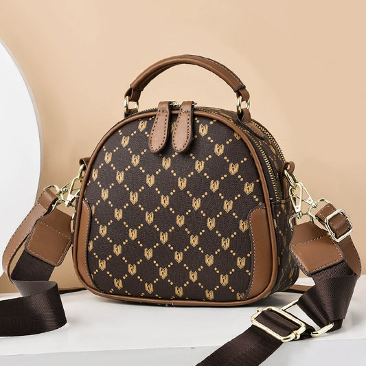 Bag women 2022 new trendy fashion high sense oblique span shoulder bag versatile light luxury portable small round bag women