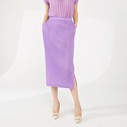 2025 skirt spring women's small Shenzhen Nanyou women's clothing wholesale high-end split fork medium and long hip skirt