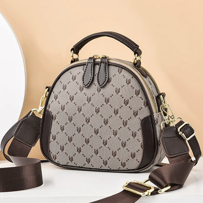 Bag women 2022 new trendy fashion high sense oblique span shoulder bag versatile light luxury portable small round bag women
