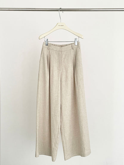 2025 ES MODISH Spring New Product Korean Solid Color Loose Commuter Versatile Cotton and Linen Wide Leg Pants Casual Pants Girls