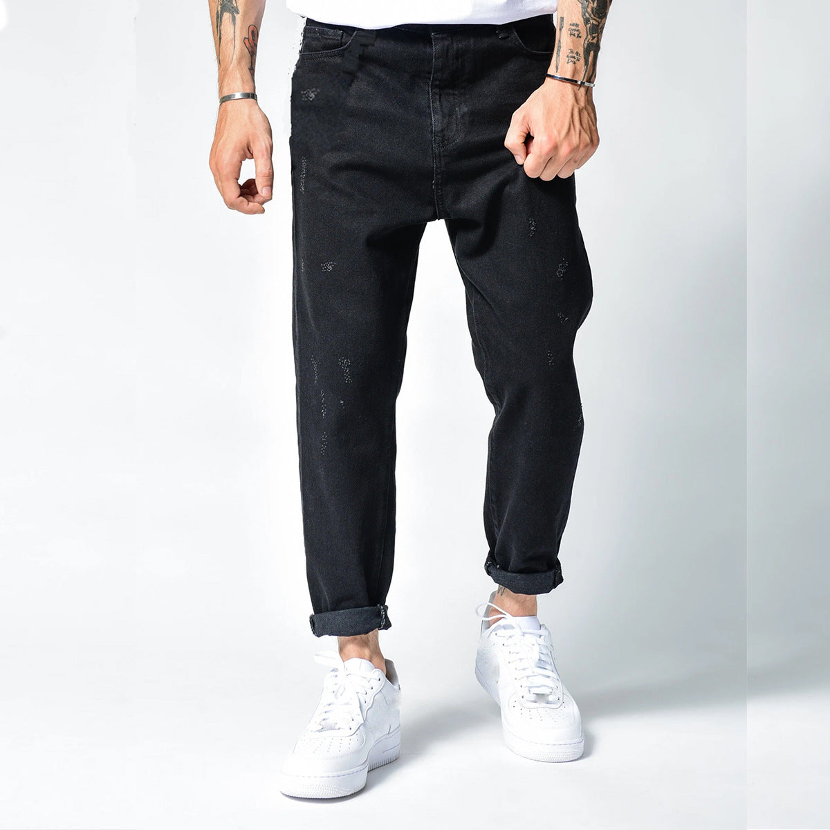 2025 2025 Express New Denim Men's Pants Cross-border Hot Trade Straight Trend Black Slim Jeans Men