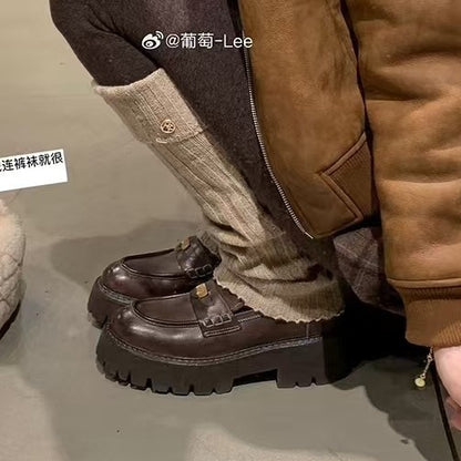 2025 Cowhide version~ Grape mother makes the same old horse leather, small gold coins, British style round head and one pedal of lazy loafers.