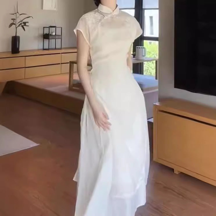 2025 Spot New Chinese Women's Clothing National Style Cool Zen Suit Hanfu Improved Cheongsam Dress Summer popular New