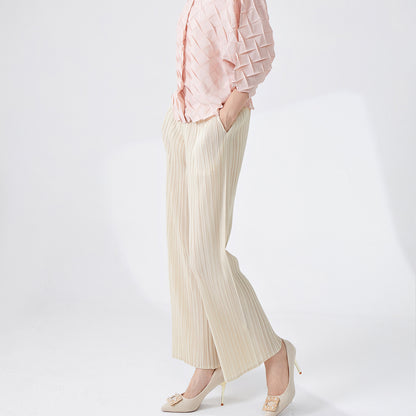 2025 hot pants casual women's counter quality fashion versatile with pocket nine-point straight casual pants ins tide