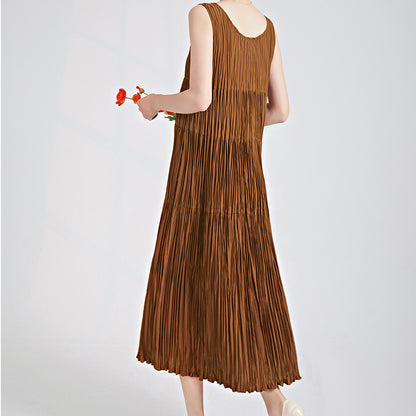 2025 handmade pleated skirt summer women's suspender vest skirt high-end long dress Popular trade women's  dress