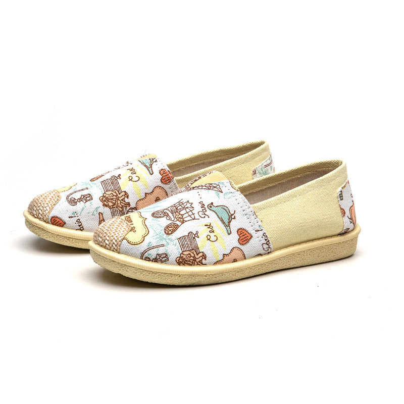 xakxx Foreign Trade Wholesale New Women's Shoes Fashion Ladies Low-Top Breathable Soft Bottom Fisherman Shoes Casual Versatile Breathable Cloth Shoes Women